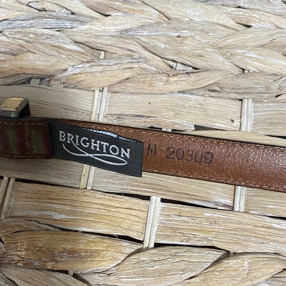 Brighton Brown Leather Belt with Gold Buckle